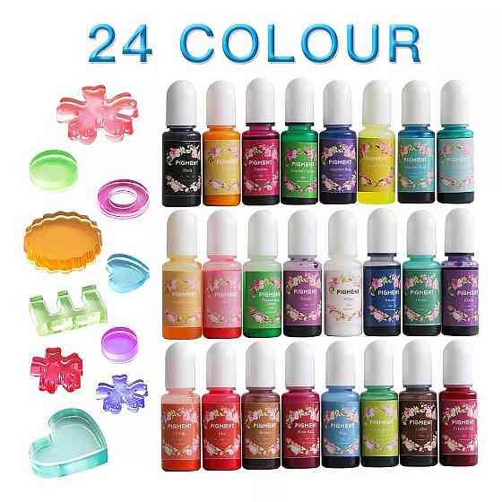 Епоксидна смола з аксесуарами, набір для рукоділля, 24 кольори пігментів Кам'янець-Подільський