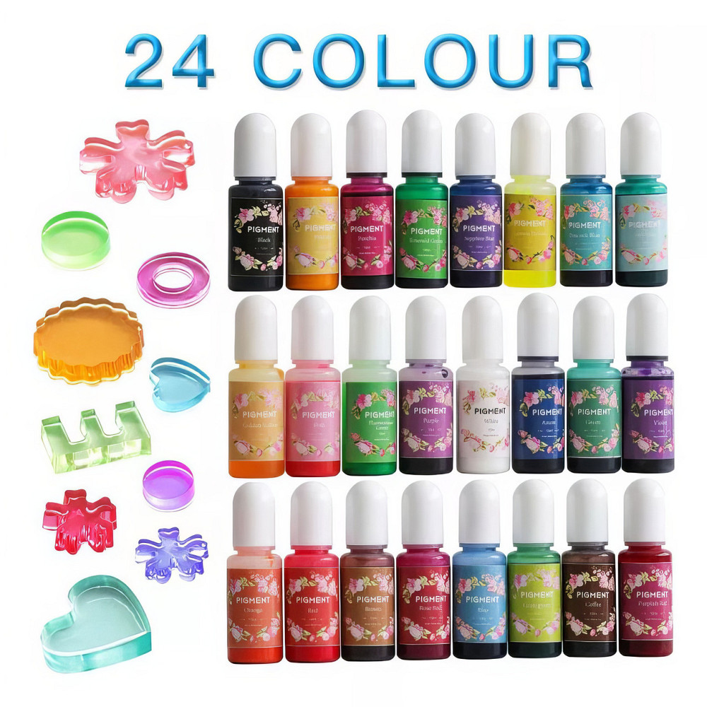 Епоксидна смола з аксесуарами, набір для рукоділля, 24 кольори пігментів Кам'янець-Подільський - фото 2