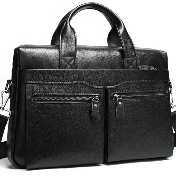 Чоловіча сумка-портфель Tiding Bag (39 x 28 × 8 см) сумка для ноутбука Чорний Вінниця