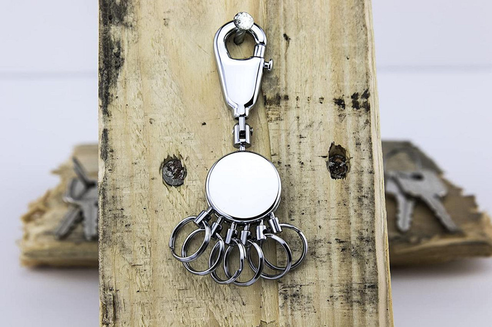 Брелок быстросъемный Troika с 6 сменными кольцами Хром Киев - изображение 3