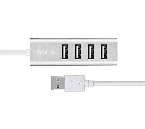 Хаб адаптер переходник HOCO HB1 4USB Line machine, цвет серый 6957531038146 Одесса