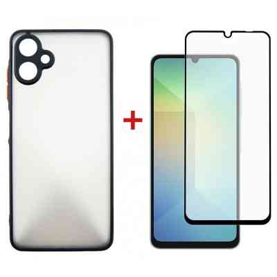 Чехол для мобильного телефона Dengos Kit Samsung Galaxy A06 case Matte + glass (Black) (DG-KM-126) Винница