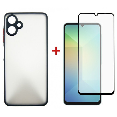 Чохол до мобільного телефона Dengos Kit Samsung Galaxy A06 case Matte + glass (Black) (DG-KM-126) Вінниця - фото 1