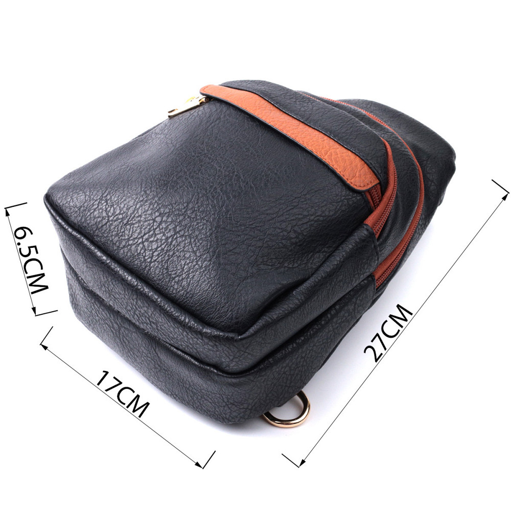 Зручна жіноча сумка через плече з отвором для навушників з екошкіри Vintage 22787 Чорний Київ - фото 3