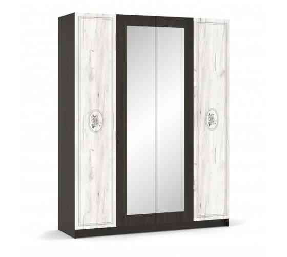 Шкаф 4Д Арамис – Ш1600 х В2034 х Г512 мм – Венге + Дуб крафт белый Львов