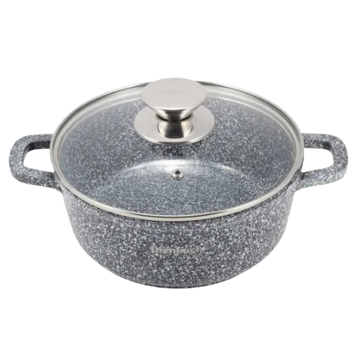 Каструля литий алюміній 6,5л 28*12,5см скляна кришка а/п Snow Marble 100502 Ofenbach Житомир - изображение 3