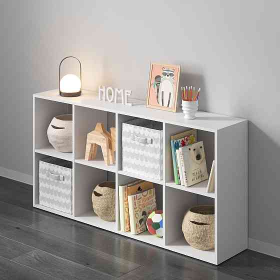 Стеллаж VAYS M-10 Антрацит, книжная полка на 8 ячеек, ЛДСП, 72×29×143 см - для дома, офиса, детской или гостиной Львов