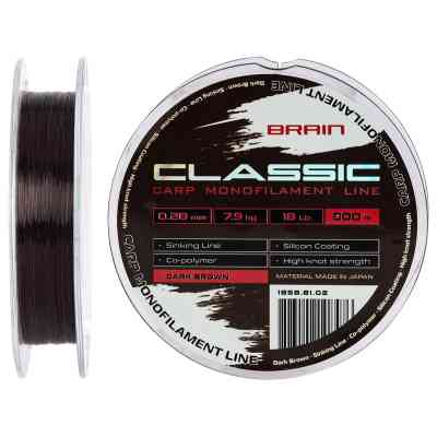Волосінь Brain Classic Carp Line (dark brown) 300m 0.28mm 18lb 7.9kg (1858.81.02) Вінниця