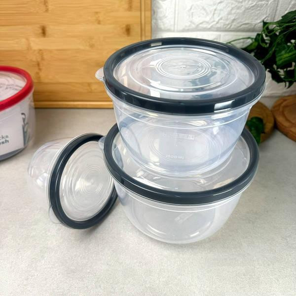 Контейнер для харчових продуктів круглий (набір 3 шт) Харків - фото 2