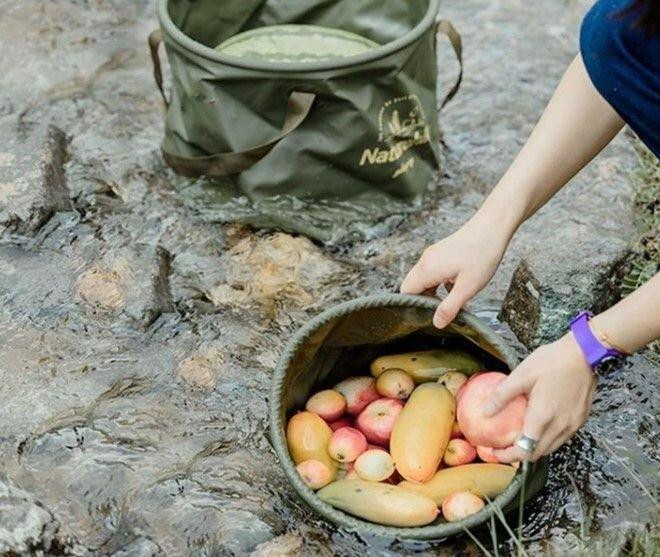 Складане відро для води з ПВХ Naturehike NH20SJ040, 20 л, світло-коричневий Рівне - фото 3