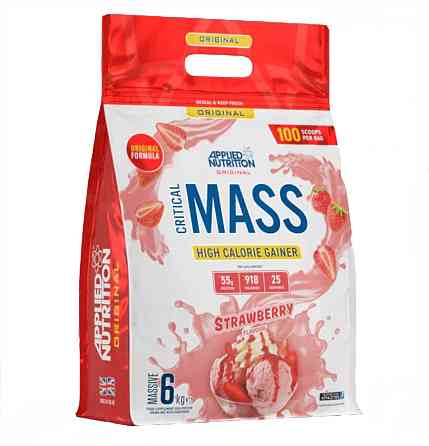 Гейнер Applied Nutrition Original Critical Mass Weight Gainer (6kg - 25 Servings) (Strawberry) Луцьк