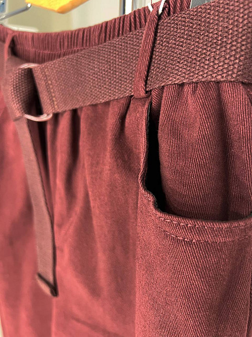 Джинси жіночі A-N 25072 MOM банани талія на резинці з ременем стрейчеві оверсайз бордовий, бордовий, Одеса - фото 3