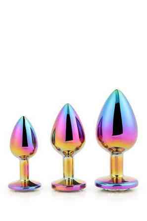 Набор радужных анальных пробок GLEAMING LOVE MULTICOLOUR PLUG SET Sex Aura Киев