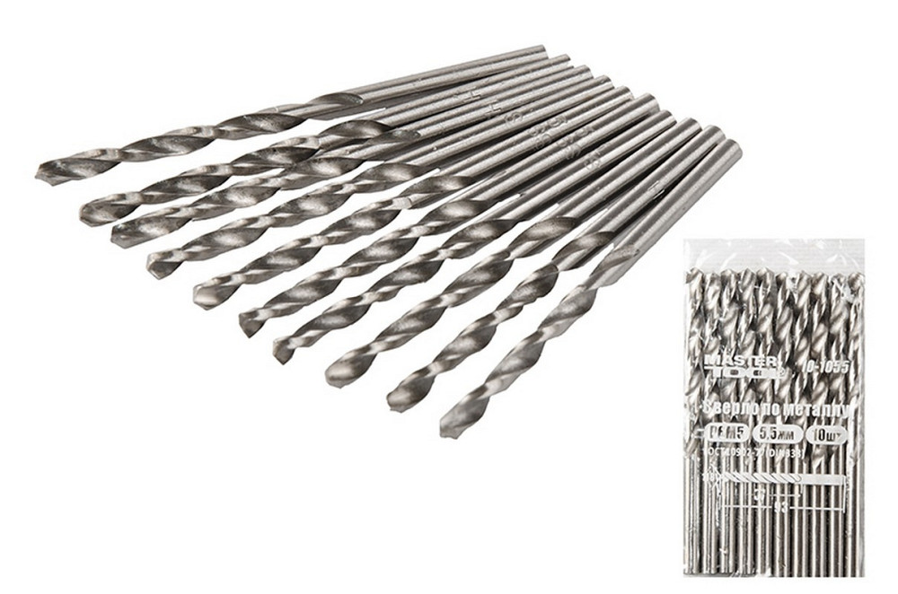 Сверло для металла MASTERTOOL HSS 5,5х93 мм WHITE 10-1055 Ровно - изображение 1