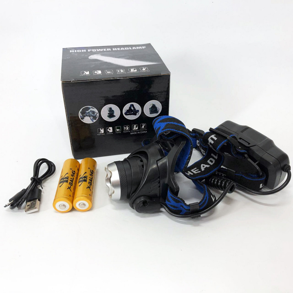 Мощный универсальный аккумуляторный налобный фонарь Police BL-6699 (204C), Легкий фонарик на голову WE-43 Киев - изображение 5