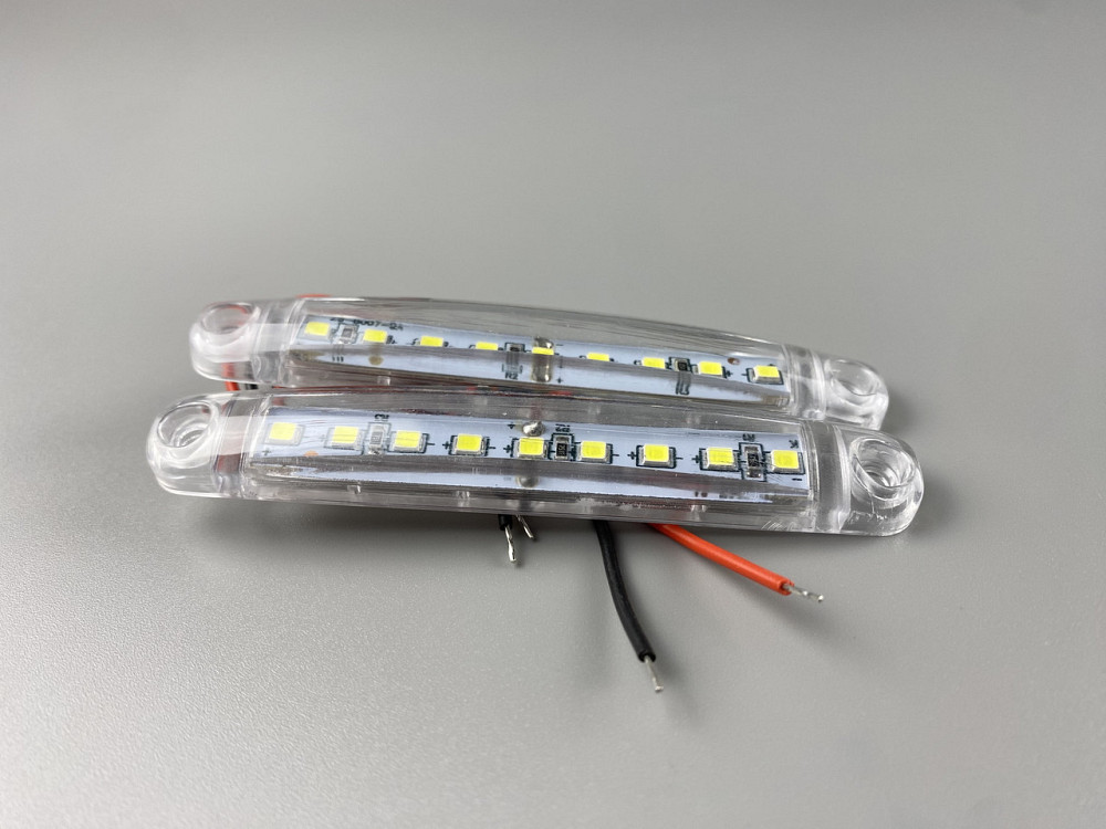 Ліхтар LED габаритний світлодіодний 24V IP67 9 led діодів SMD білий , оптична лінза + кріплення для авто Мукачево - фото 2