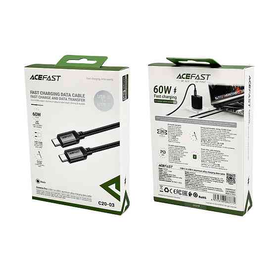 Кабель ACEFAST USB-C для зарядки и передачи данных, черный Киев