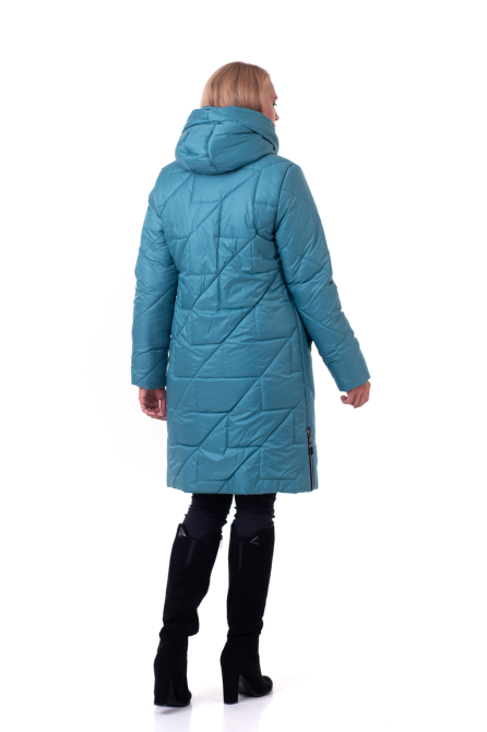 Стильный мятный женский пуховик с капюшоном Киев - изображение 3