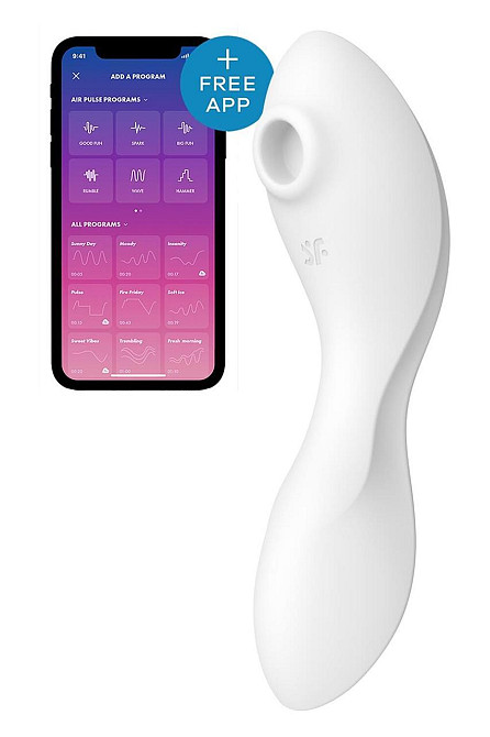 Вакуумный смарт-стимулятор с вибрацией Satisfyer Curvy Trinity 5 (White), управление со смартфона Sex Aura Киев - изображение 1