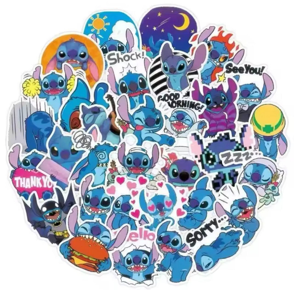 Набір наклейок (стікерів) Disney "Ліло і Стіч" (50 шт.) стікербомбінг для телефону, ноутбука, планше Київ - фото 2