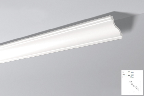 Карниз(плинтус) потолочный гладкий NMC , SL  100х100x2000 мм Днепр - изображение 1