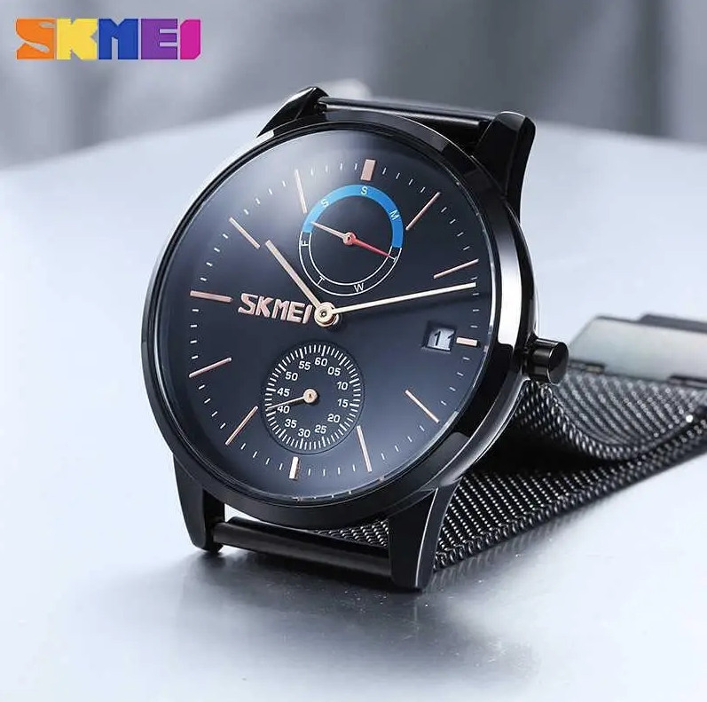 Классические мужские часы Skmei 9182 Черный Киев - изображение 4