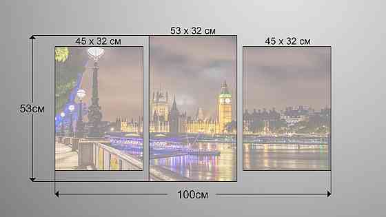 Модульна картина Нічне Місто Art-90_3 Київ