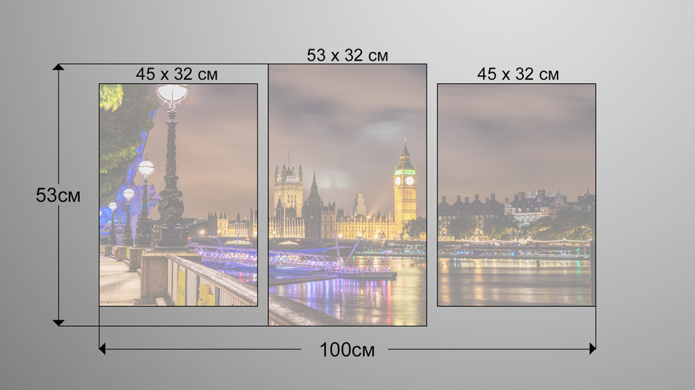 Модульна картина Нічне Місто Art-90_3 Київ - фото 4