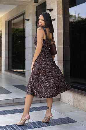 Літня жіноча сукня міді "Bella" | Батал Шоколадний, 50-52 Київ