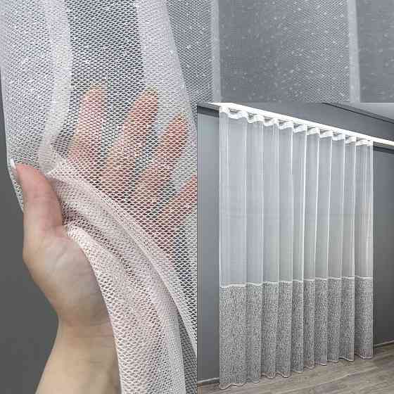 Тюль VR-Textil 1672т Жаккард Белый с серым 300х270 см (42-0686) Киев