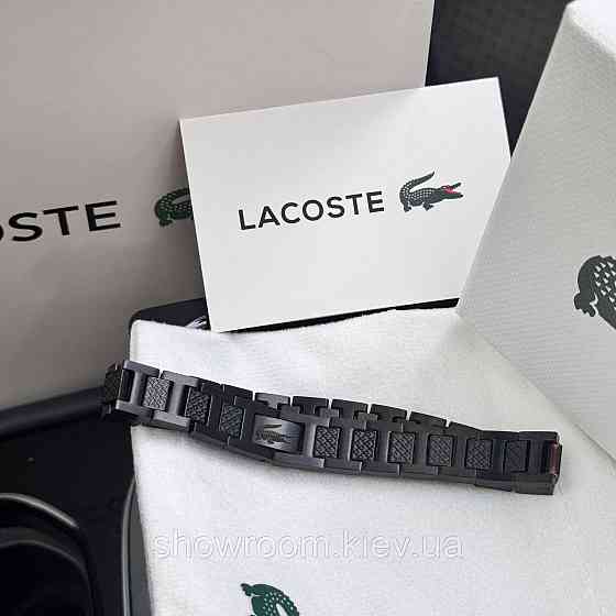 Мужской черный браслет Lacoste, Лакоста (40189) Киев