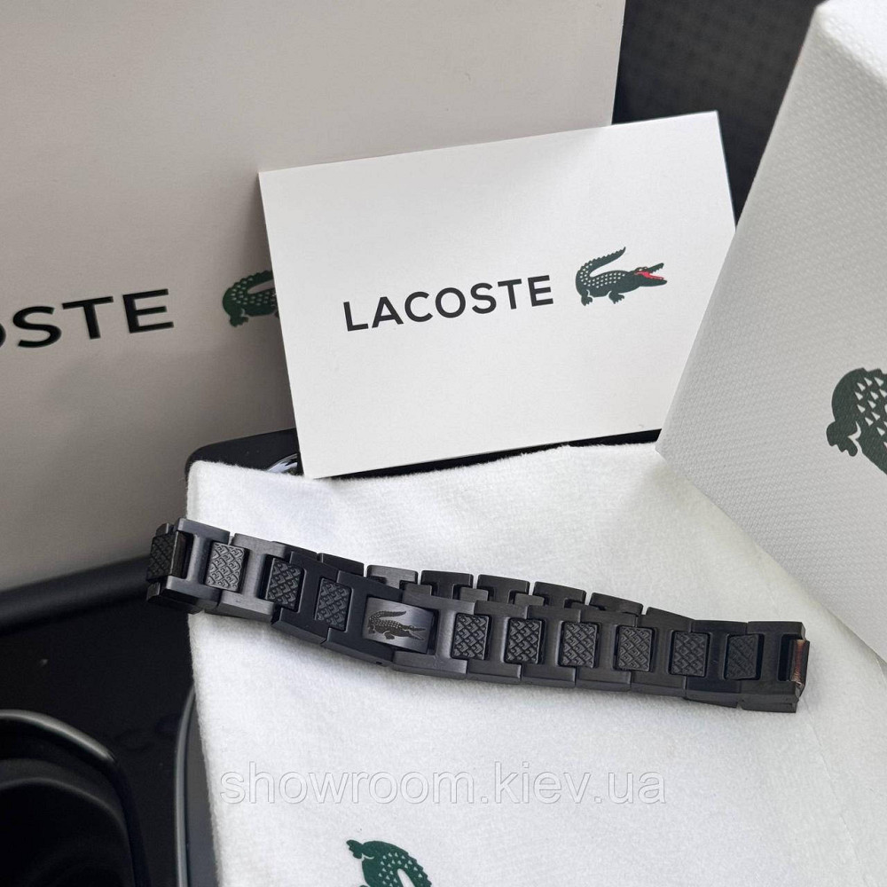 Мужской черный браслет Lacoste, Лакоста (40189) Киев - изображение 4