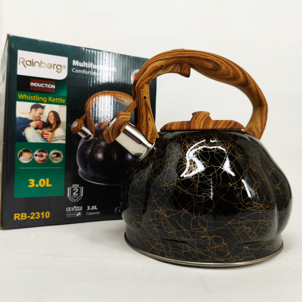 Чайник из нержавеющей стали с пищалкой Rainberg, Чайник для газовых плит для газовой комфорки SX-66 Львов - изображение 8