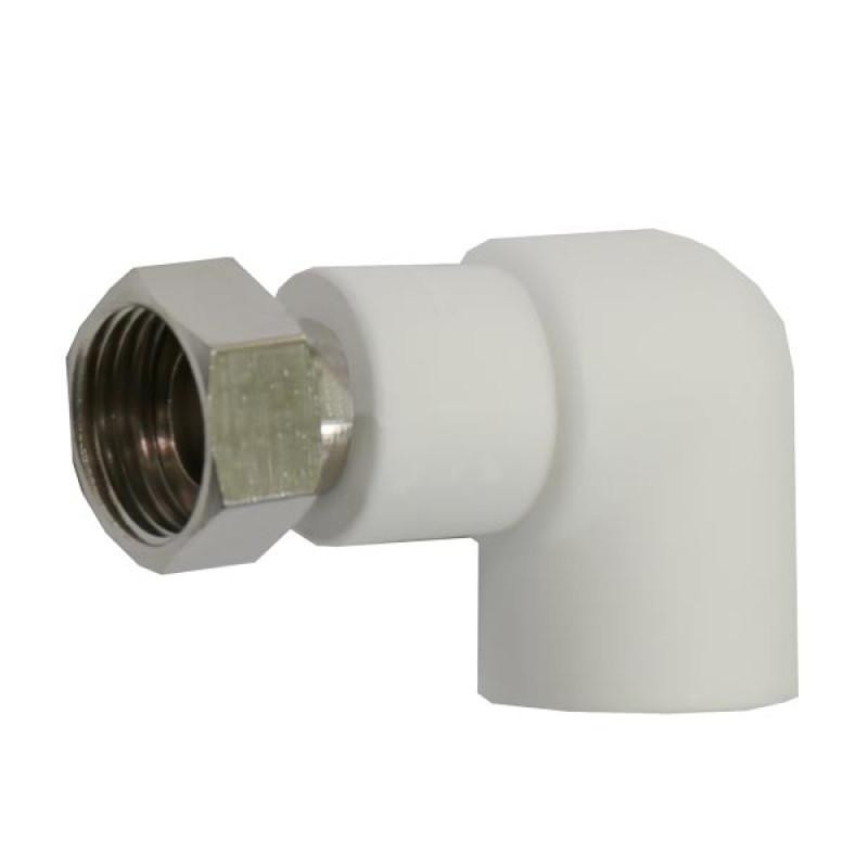 PP-R Кут поліпропіленовий з накидною гайкою 20х1/2''в Харків - фото 1