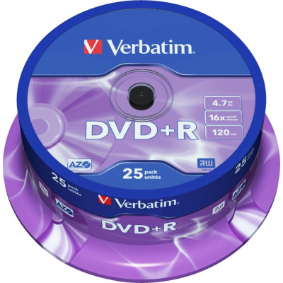 Диск DVD Verbatim 4.7Gb 16X CakeBox 25шт Silver (43500) Винница - изображение 1