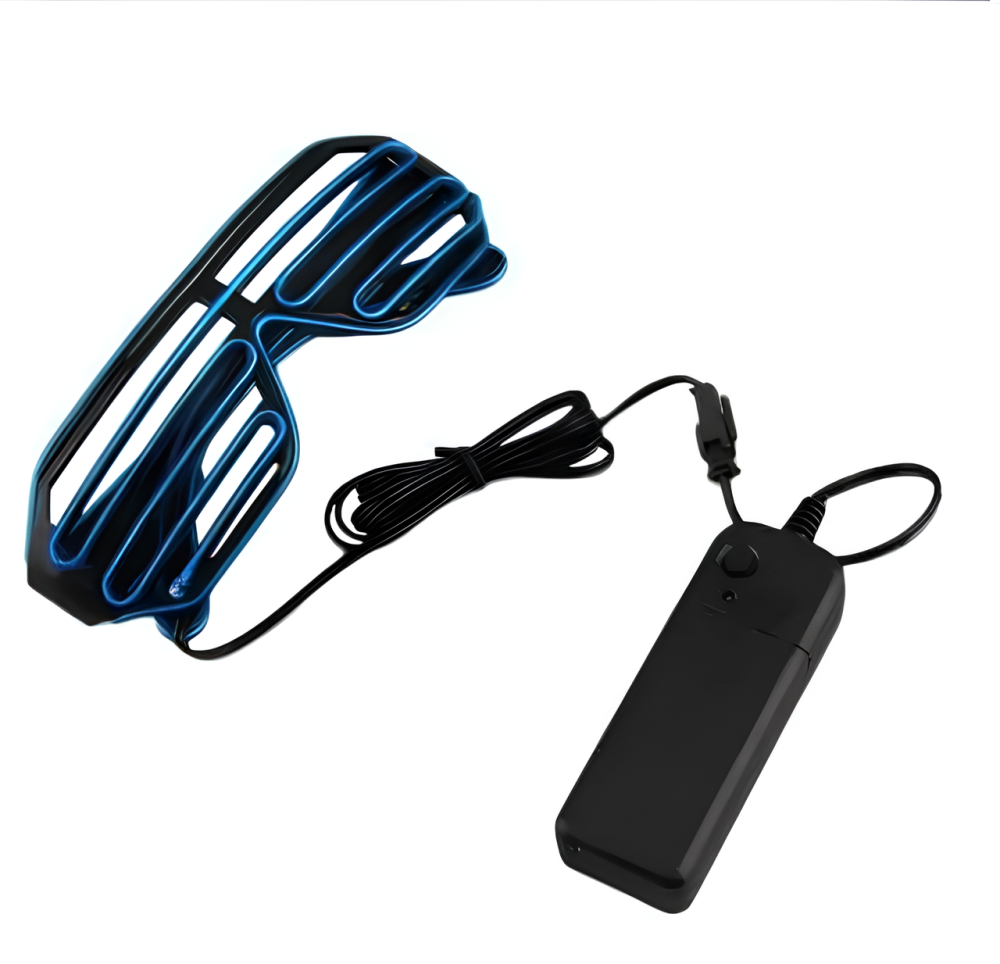 Светодиодные LED очки RESTEQ синие для вечеринок, 3 режима свечения, в комплекте батарейки Киев - изображение 2