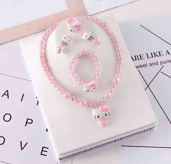 Набор украшений Hello Kitty для девочки 4 элемента розовый Киев