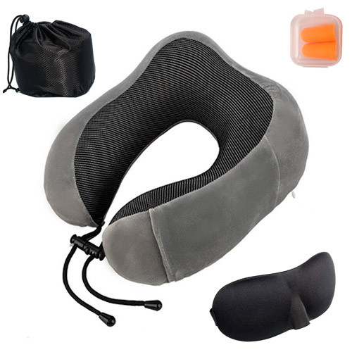 Дорожный набор для сна 3в1, подушка подголовник Memory foam, маска, беруши Винница - изображение 1