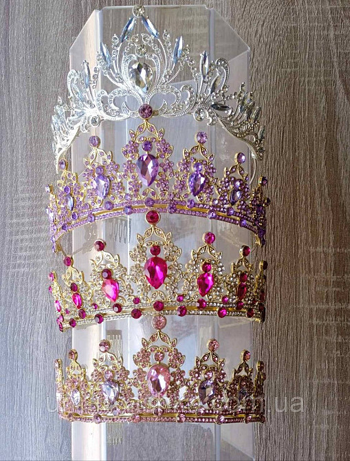 Диадема на обруче Корона серебренная с камнями Кривой Рог - изображение 4