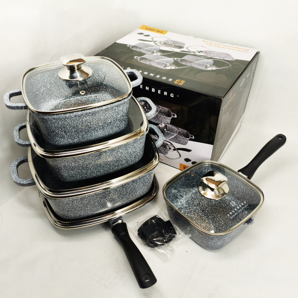 Набор мраморных кастрюль, Гранитный набор со сковородой, Мраморная посуда для кухни OD-14 Львов - изображение 3