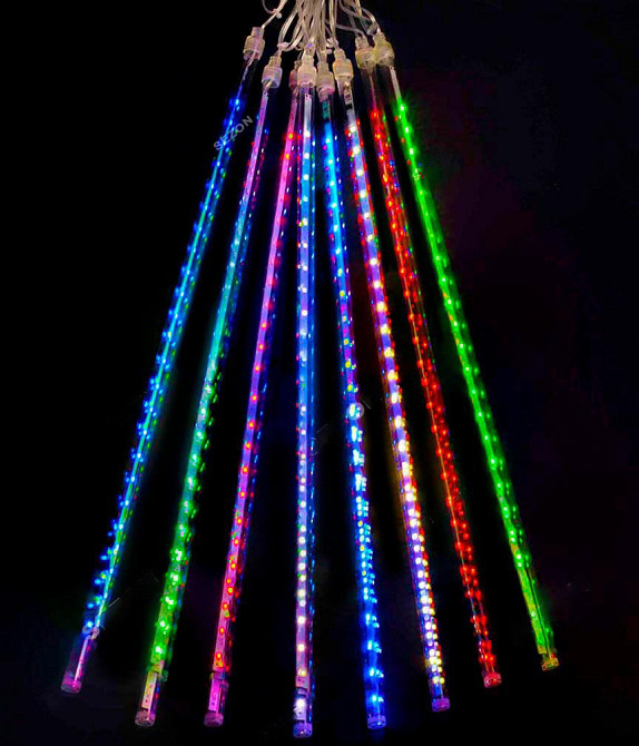 Новогодняя светодиодная лед гирлянда ШТОРА ПАЛОЧКИ 8 шт 3 м мультиколор Киев - изображение 1