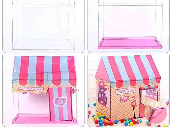 Дитячий ігровий будиночок RESTEQ — велика палатка «Солодкий будиночок» 110×70×100 см Київ