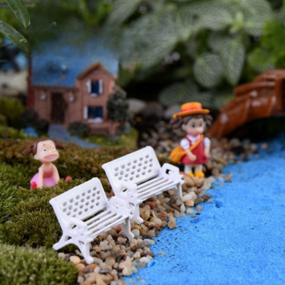 Лавка 3.4 х 1.9 для миниатюры, поделок, макета, мини-сада Белая Одесса