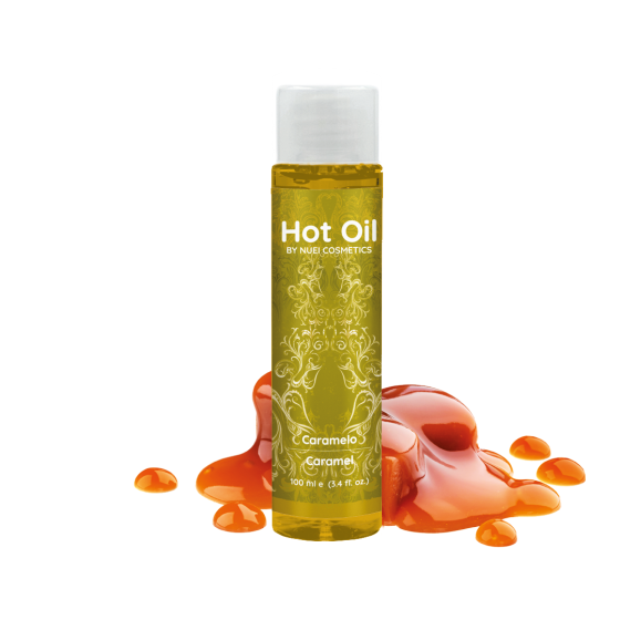 Согревающее съедобное массажное масло со вкусом карамели HOT OIL, 100 мл Nuei (Испания) Sex Aura Киев