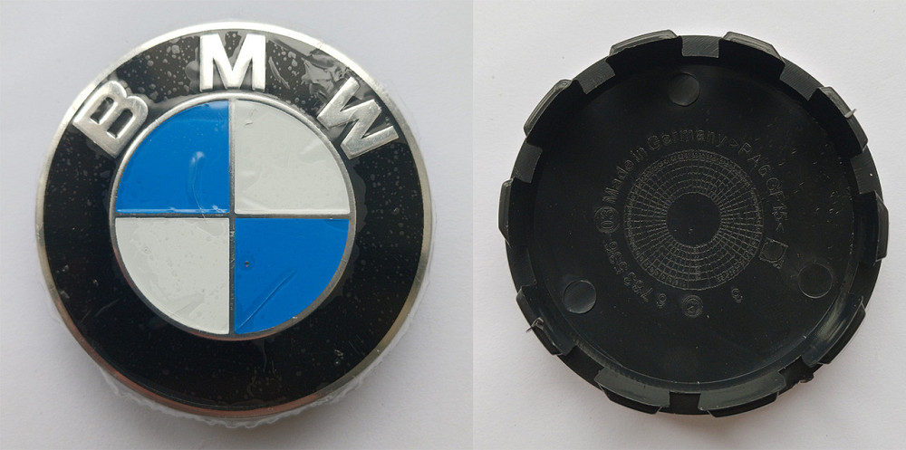 Ковпачки (заглушки) на диски BMW 69/65мм чорний/синій 4шт Киев - изображение 1