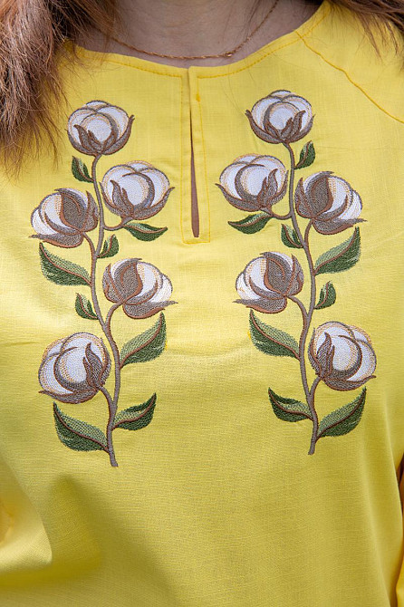 Вышиванка женская льняная с длинным рукавом, лен, топ Киев - изображение 2