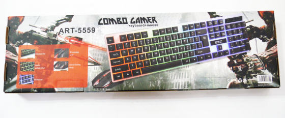 Ігрова клавіатура і мишка UKC ART-5559 з LED підсвіткою, USB, RU/EN, метал/пластик, Scroll Lock Київ