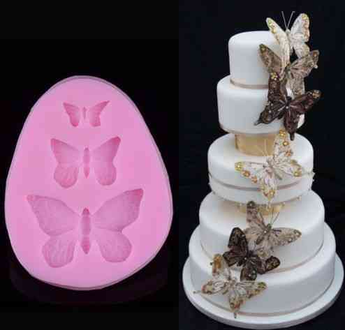 Кондитерский молд Бабочки 73 на 57 мм розовый Киев