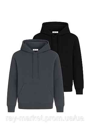 Набір чоловічий худі утеплене 2шт RAY BASIC Темно-сірий/ Чорний (U0401M-Dark Grey-Black) XXL Київ