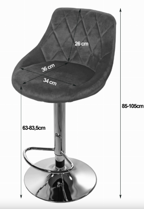 Барний стілець Leobert Kast з спинкою темно-синій Киев - изображение 3